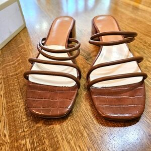 Brown Strappy Sandals, NIB, sz 11